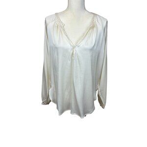 Vince blouse, size Medium, silk, luxury, party, dressy, smocked, buttons